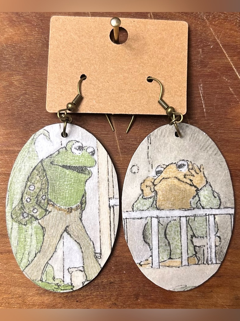 Upcycled Frog and Toad Drop Earrings